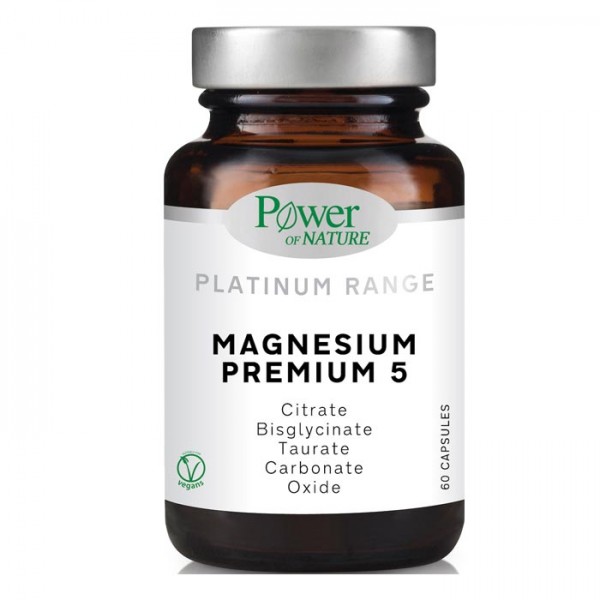 Power of Nature Platinum Range Magnesium Premium 5, 60caps Power of Nature Platinum Range Magnesium Premium 5, 60caps